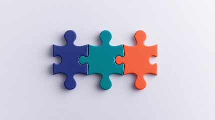 Colorful puzzle pieces representing teamwork and collaboration in business.