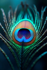 Naklejka premium peacock feather closeup