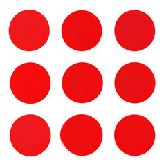 Nine Red Circles on Black Background Minimalist Design