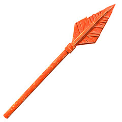 Bold Arrow with Complex Textures in Blazing Orange Isolated on Transparent Background