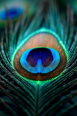 Naklejka premium peacock feather close up