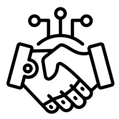 Human Ai Alliance  Icon Element For Design	