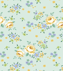 Obraz premium Whimsical Hand Crafted Curly Floral Pattern Graphics