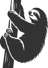 Vector art drawing silhouette of a sloth animal © MDAbdul