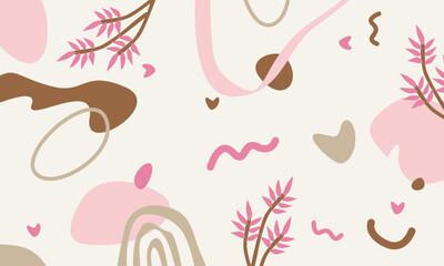 Hand drawn abstract trendy aesthetic background vector art
