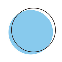 Simple Outline Circle with Blue and Black Colors Design Illustration. This design is clean and minimalist, suitable for various uses