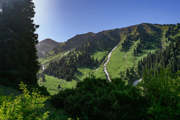 mountain landscape with mountains and clouds