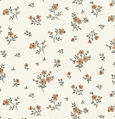 Graceful Hand Drawn Scroll and Floral Motif Compositions