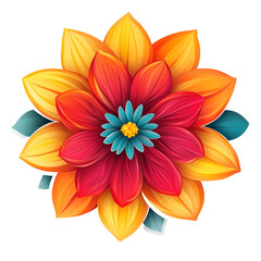 Fototapeta premium Vibrant Colorful Flower Design Abstract Floral Art,