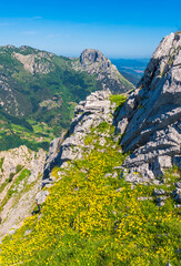 Cresteando en primavera con vistas al monte Mugarra