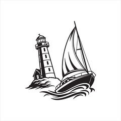 Boat Silhouette Vector Clipart
