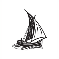 Boat Silhouette Vector Clipart