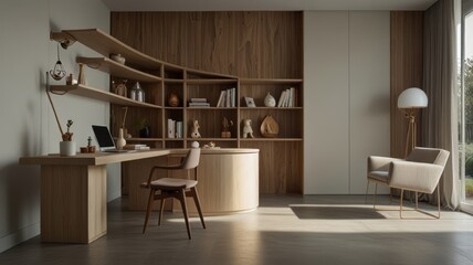 Fototapeta premium Minimalist Home Office Design