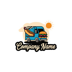 Obraz premium Vintage retro food truck logo design