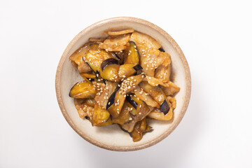 ナスと豚バラ肉の味噌炒め