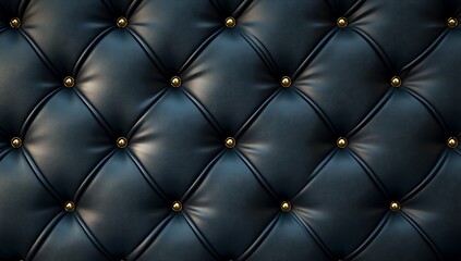 Naklejka premium Black Leather Upholstery Texture.