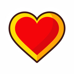 valentine red heart vector icon on white or transparent background