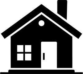 simple house  vector silhouette icon on white or transparent background