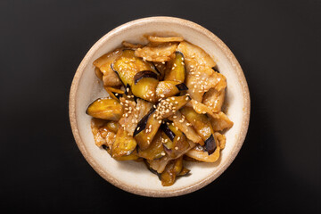 ナスと豚バラ肉の味噌炒め