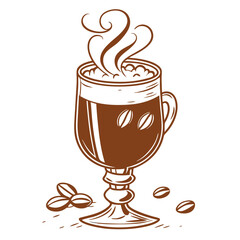 Irish Coffee Glass – Classic Tall Mug Vector Icon


