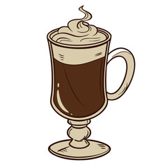 Irish Coffee Glass – Classic Tall Mug Vector Icon

