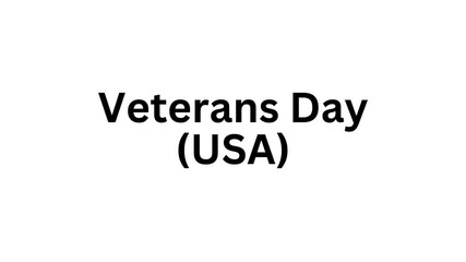 Veterans Day USA Tribute Video With Bold Black Typography On Vibrant White Background, Honoring Military Service And National Pride