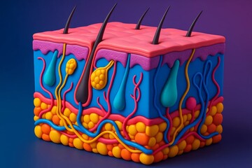3D Rendered Illustration of Skin Anatomy