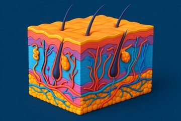 3D Rendered Illustration of Skin Anatomy