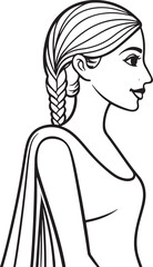 woman in black and white