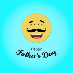 Smiling Emoji Father Character with Message Ribbon, father's day, background


