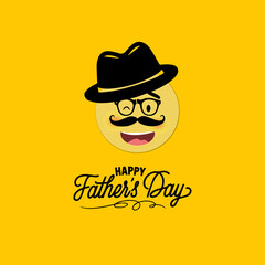 Smiling Emoji Father Character with Message Ribbon, father's day, background

