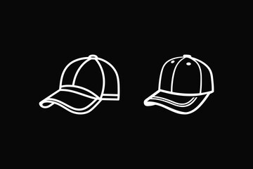 Fototapeta premium Modern line art cap hat icon for UI and app design with clean outline and transparent background