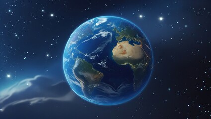 Obraz premium Stunning View of Earth from Space – High-Resolution Planet Image. Generative AI.