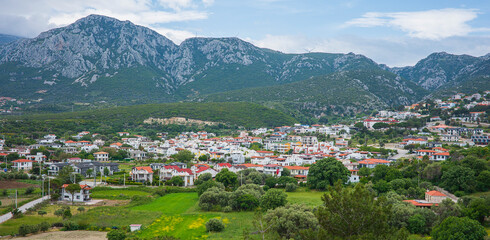 View from above of the resort town in Turkey