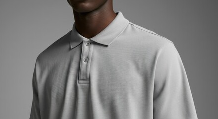 Stylish Grey Polo Shirt Mockup Premium Apparel Design Template