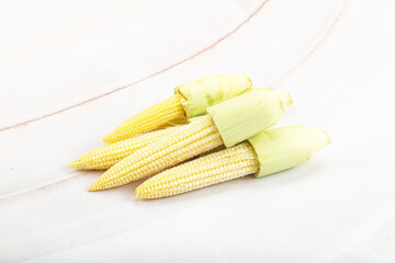 Small young baby corn heap