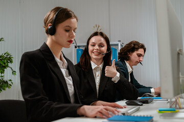 Confident Call Center Team Providing Excellent Customer Support