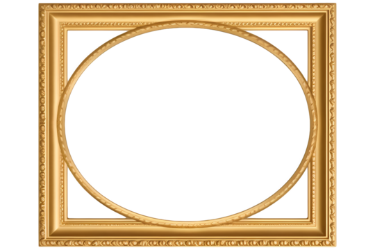 Gold Frame Simple Gold Frame Minimalist Golden Square Frame Golden Decorative Picture Frame Ornate Elegant Golden Rectangular Frame Elegant Gold Frame with Oval Inner Border Decorative Photo Frame