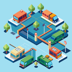 isometric view of a city