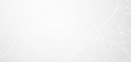 Intricate web of thin white lines on pure white background, minimal, grid