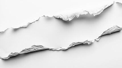 Torn white paper creating textured layers in artistic design for background use or creative projects