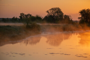 sunrise over the lake
