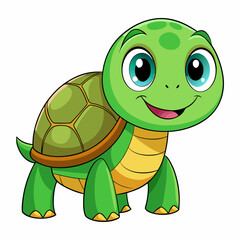 Adorable Cartoon Turtle Illustration for Kids Book