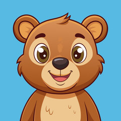 Adorable Cartoon Brown Bear Cub Illustration