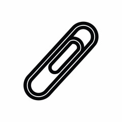 Flat and Minimal paper clip logo vector illustration isolated on white background