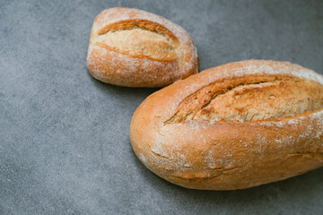 Crispy freshly baked homemade bread 