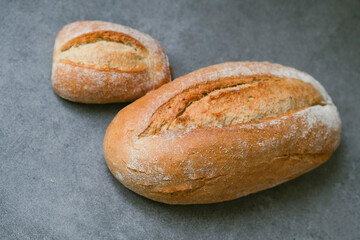 Crispy freshly baked homemade bread 