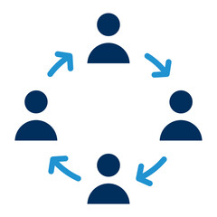 Collaboration Blue Color Icon