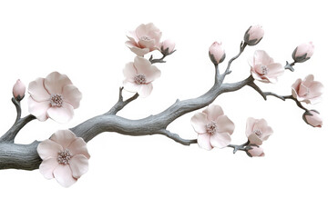 Obraz premium Elegant floral branch design on transparent background