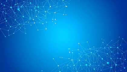 Abstract network structure on blue background.